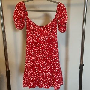 Off the should floral mini dress